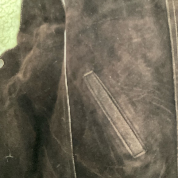 Mejia Mens Sz 48 Sherpa Lined Leather Snap Close Slash Pocket Western Brown Vest - Picture 8 of 8